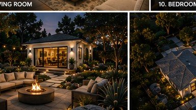 California ADU evening backyard view