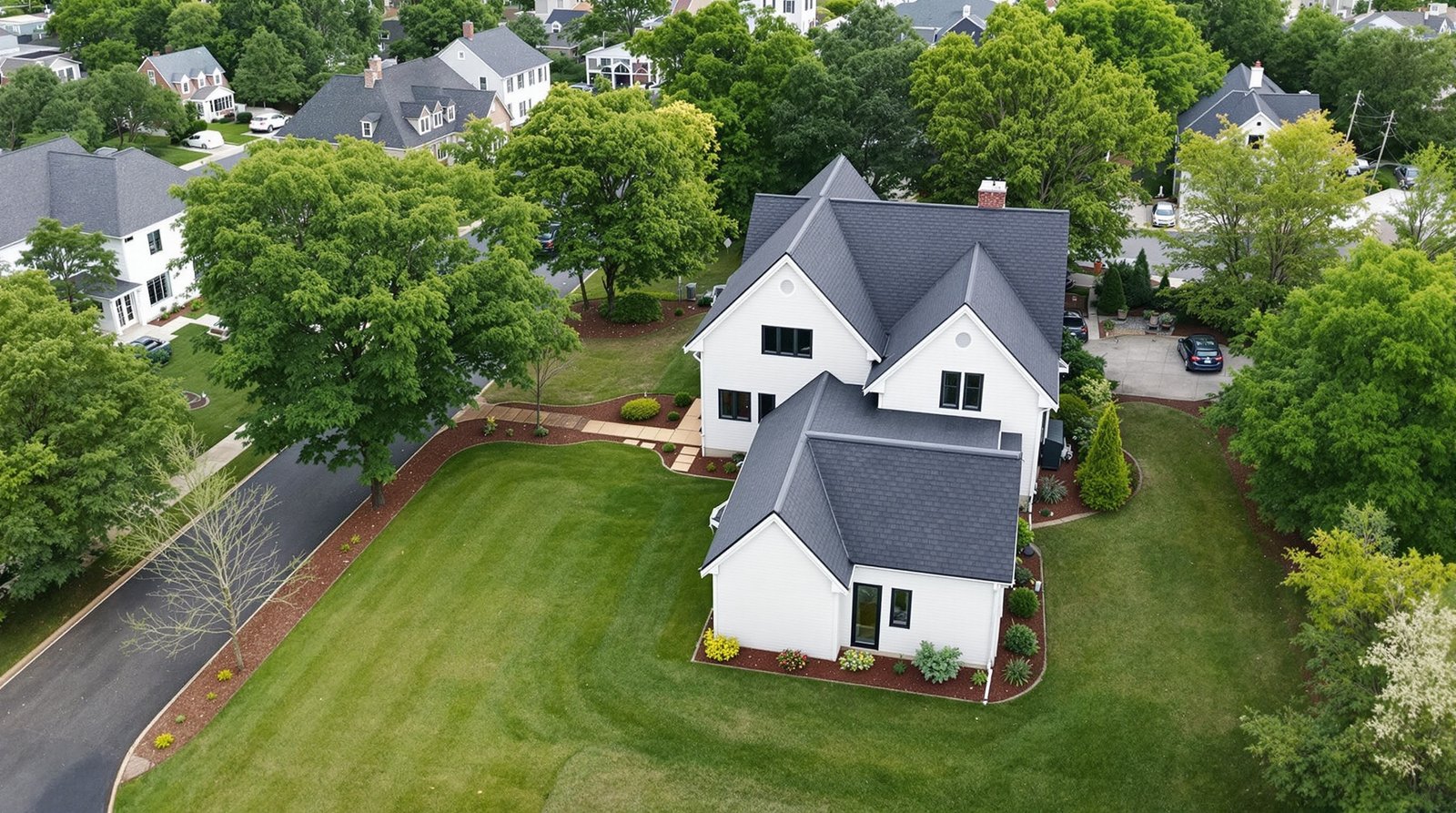 Aerial view of Delaware property with backyard ADU