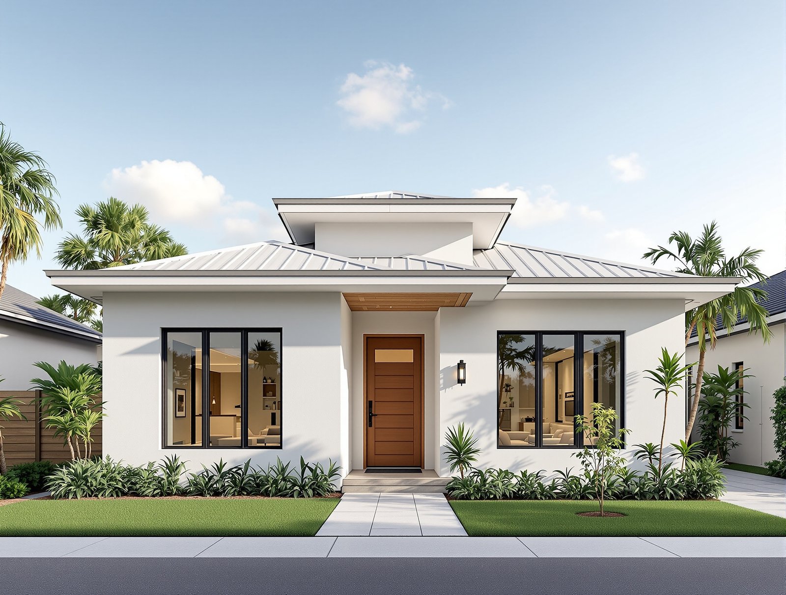 Florida ADU front elevation, Coastal Contemporary style