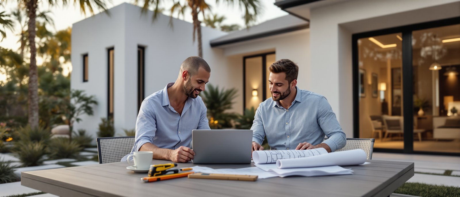 Homeowners reviewing ADU permit documents in Florida