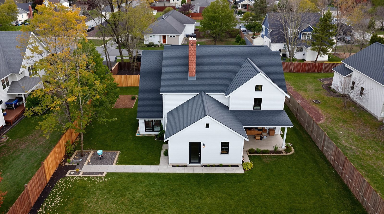 Aerial view of Missouri property with backyard ADU