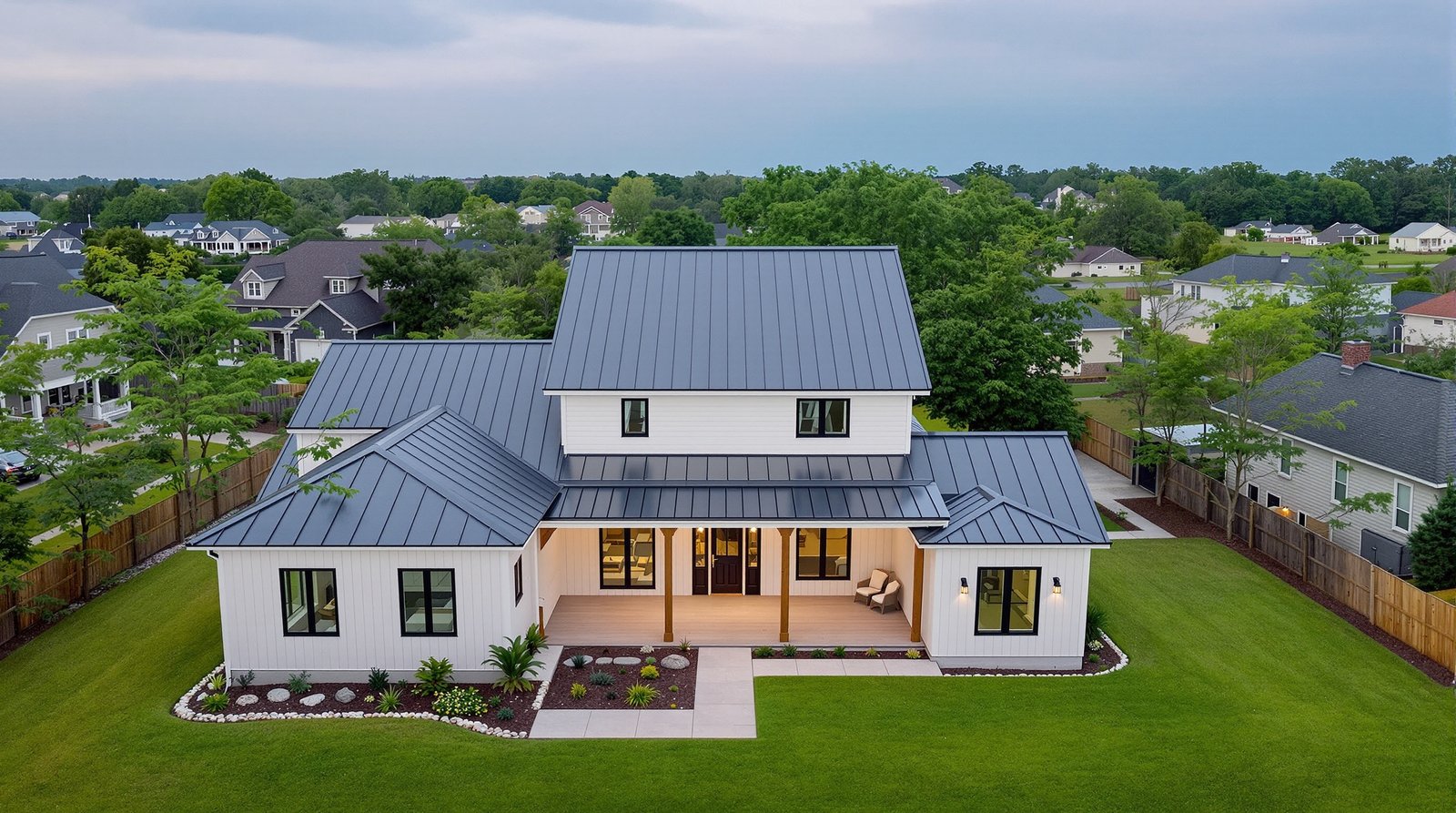 Aerial view of South Carolina property with backyard ADU