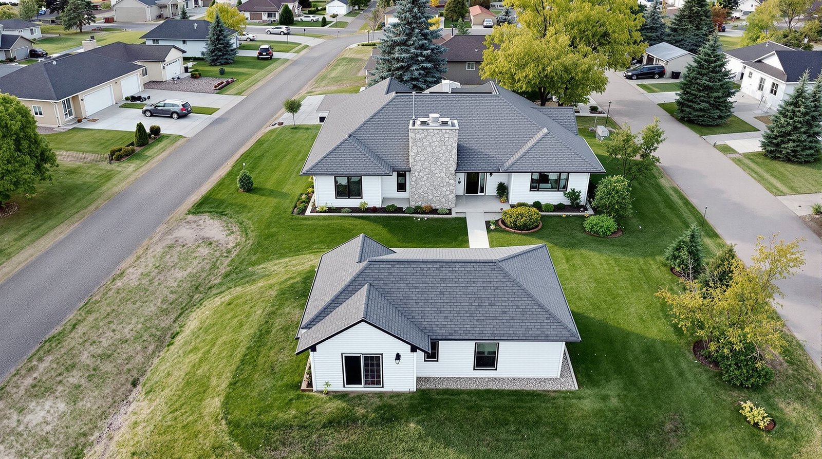Aerial view of South Dakota property with backyard ADU
