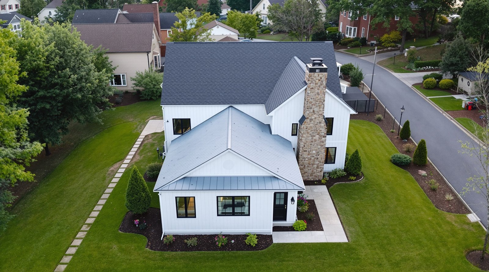 Aerial view of Tennessee property with backyard ADU